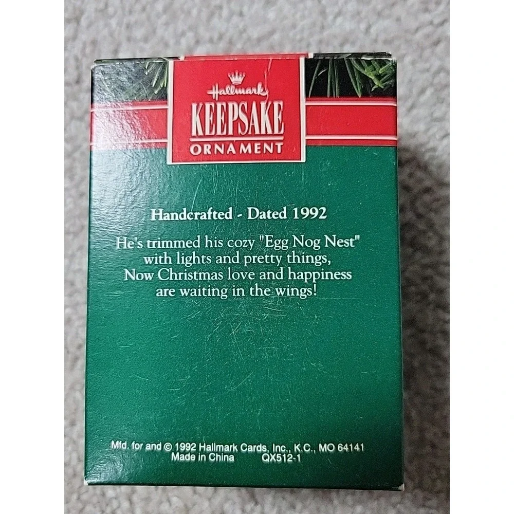 1992 Hallmark Keepsake Ornament - Egg‎ Nog Nest - Bird House -